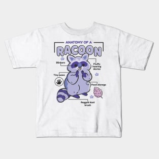 Awesome Raccoon Explanation Anatomy Of A Raccoon Kids T-Shirt